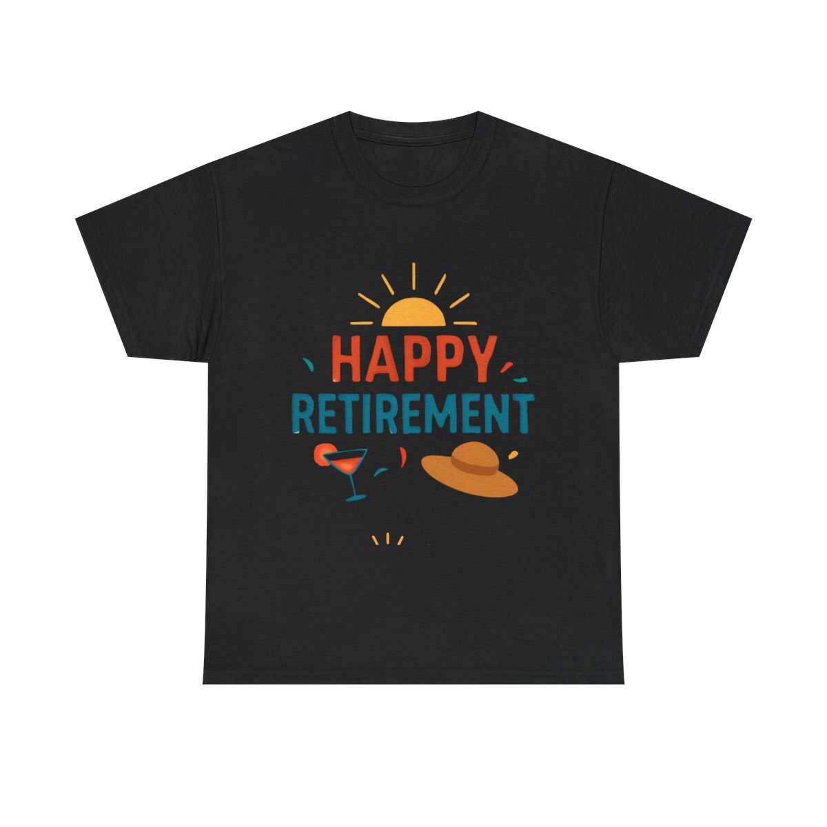 Happy Retirement Tee — Black